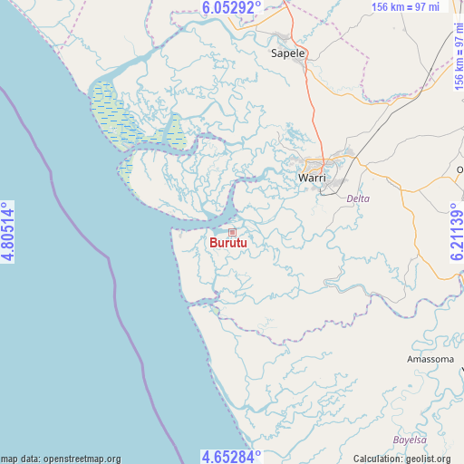 Burutu on map