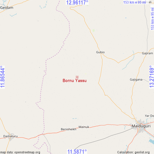 Bornu Yassu on map