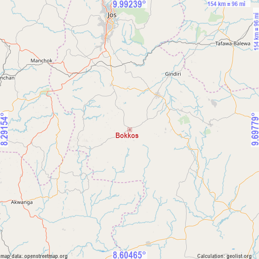 Bokkos on map