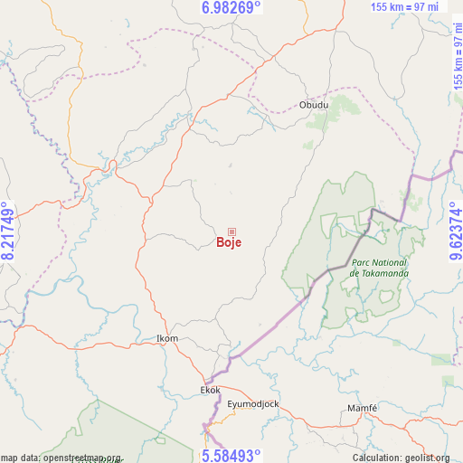 Boje on map