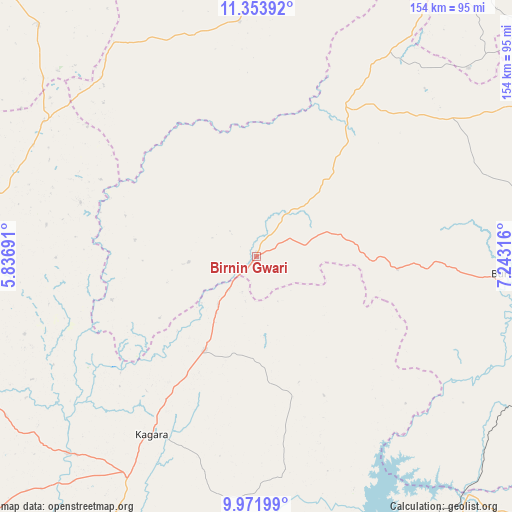 Birnin Gwari on map