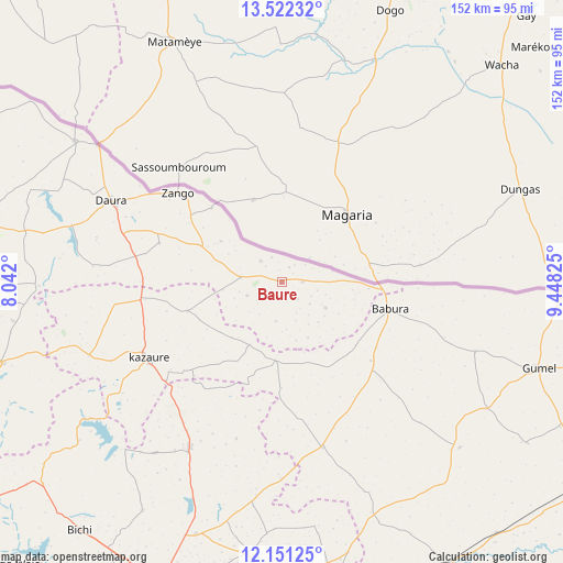 Baure on map