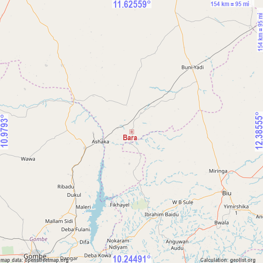 Bara on map