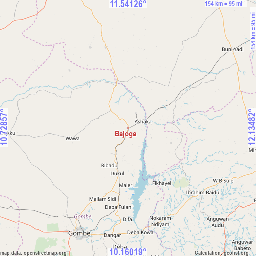 Bajoga on map