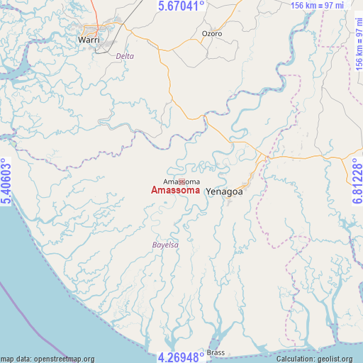 Amassoma on map