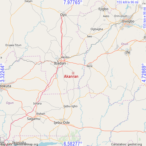 Akanran on map