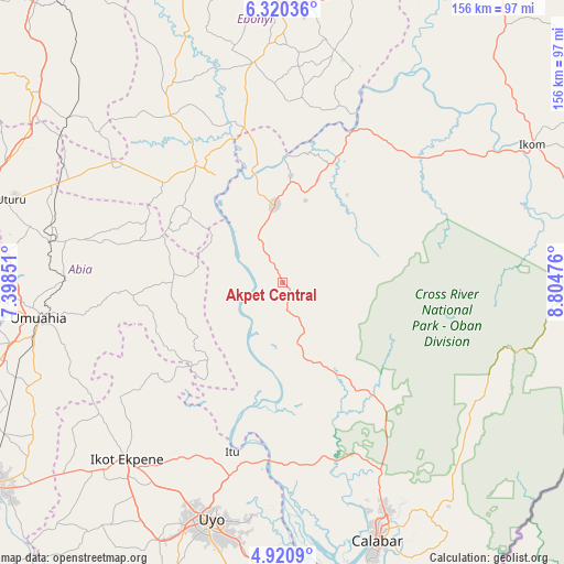 Akpet Central on map