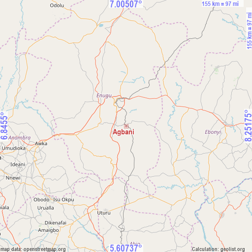 Agbani on map