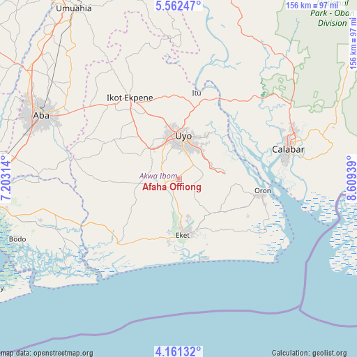 Afaha Offiong on map