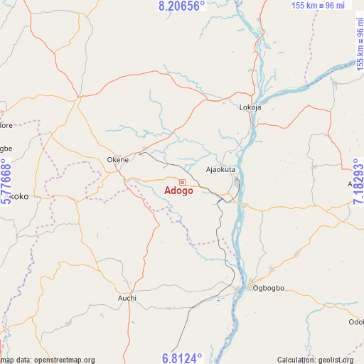 Adogo on map
