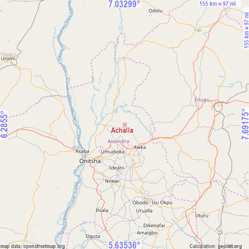 Achalla on map
