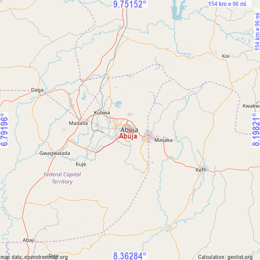 Abuja on map