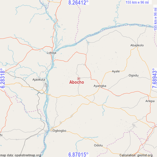 Abocho on map