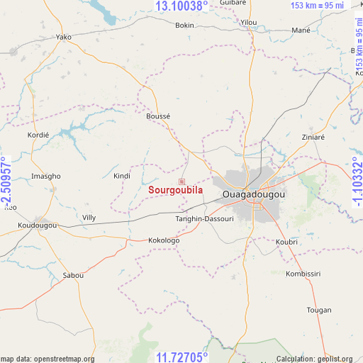 Sourgoubila on map