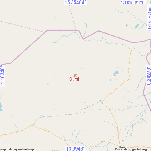 Oursi on map