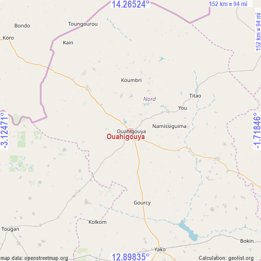 Ouahigouya on map