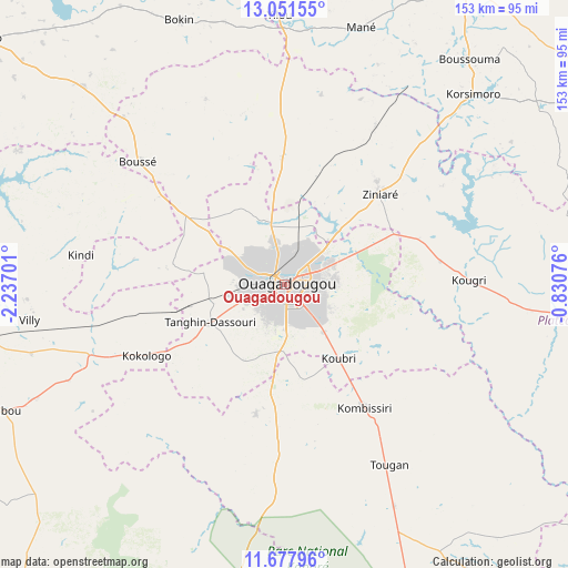 Ouagadougou on map