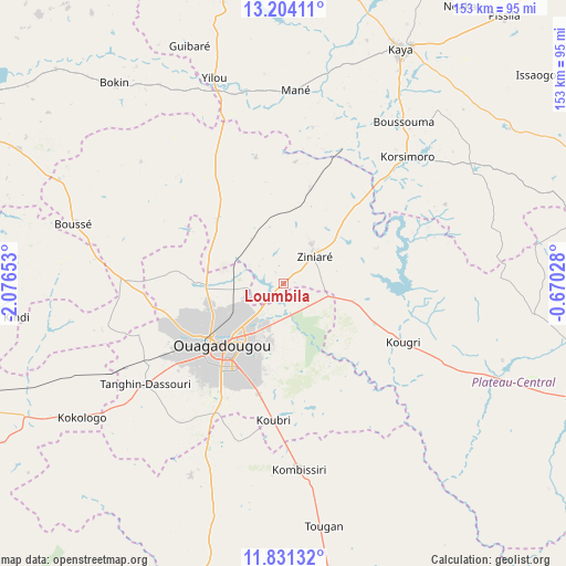 Loumbila on map