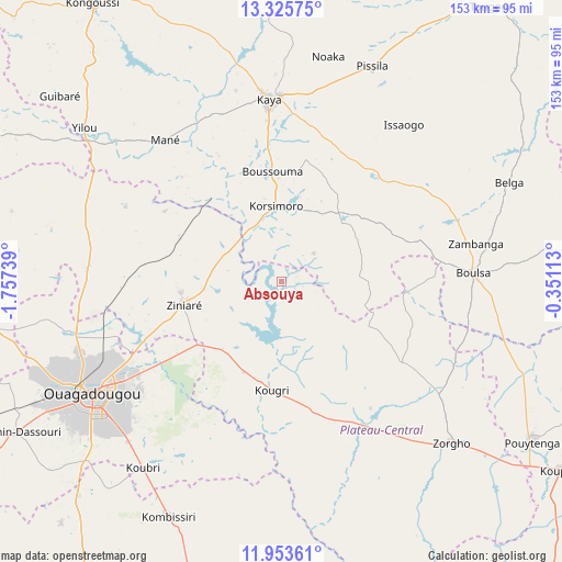 Absouya on map