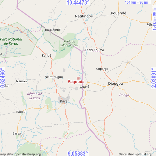 Pagouda on map