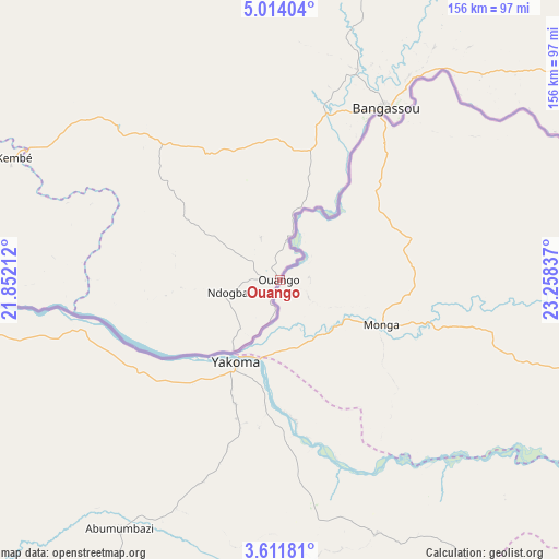 Ouango on map