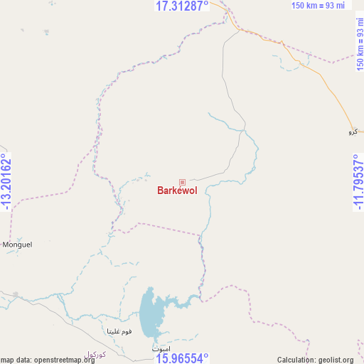 Barkéwol on map