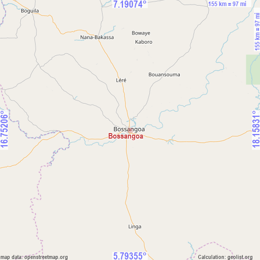 Bossangoa on map