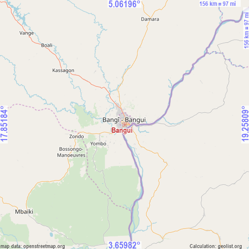 Bangui on map