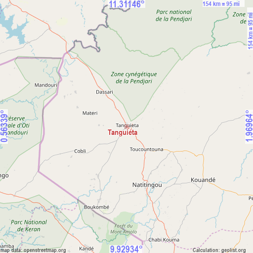 Tanguiéta on map