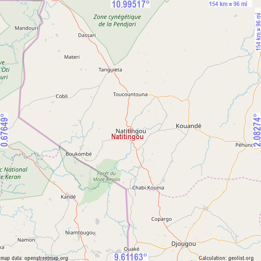 Natitingou on map