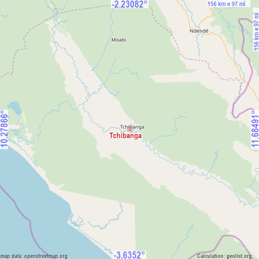 Tchibanga on map
