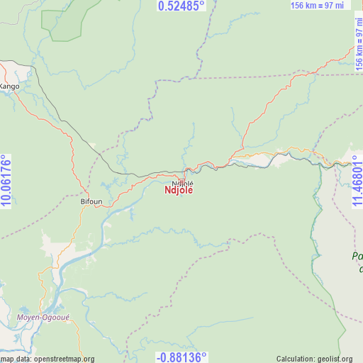 Ndjolé on map