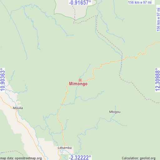 Mimongo on map