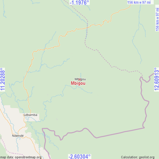 Mbigou on map