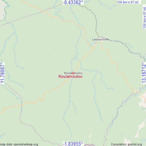 Koulamoutou on map