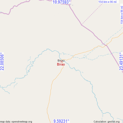 Birao on map