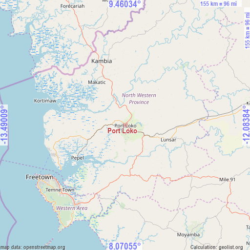 Port Loko on map