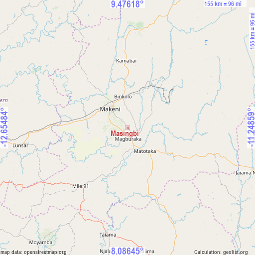 Masingbi on map