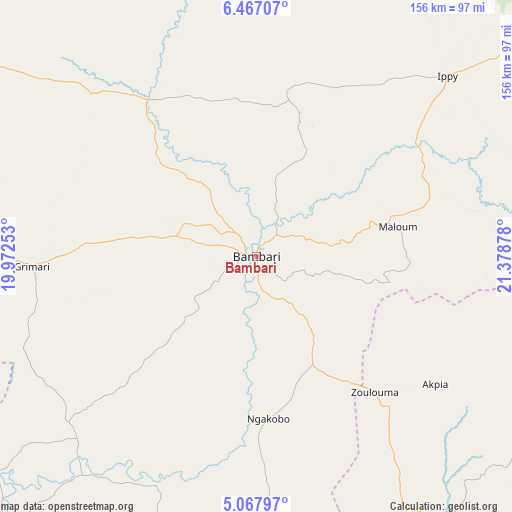 Bambari on map