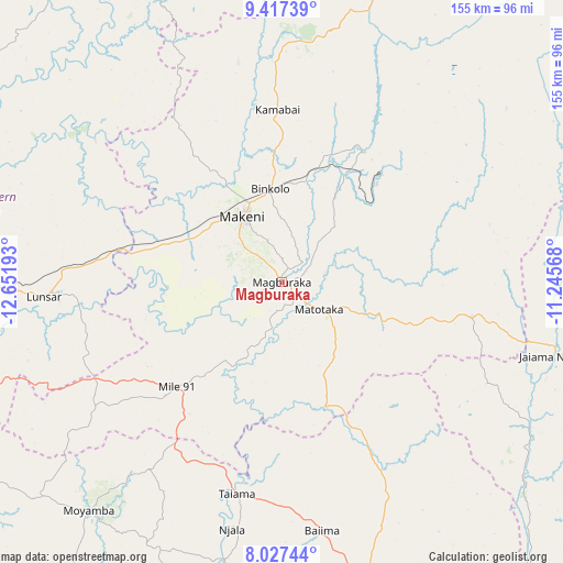 Magburaka on map
