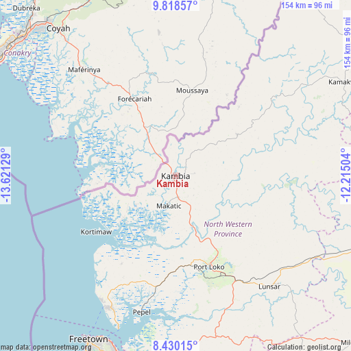 Kambia on map