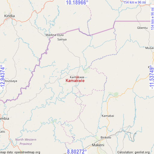 Kamakwie on map