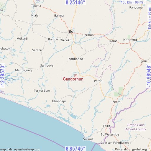 Gandorhun on map