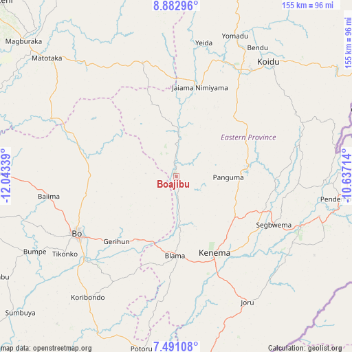 Boajibu on map