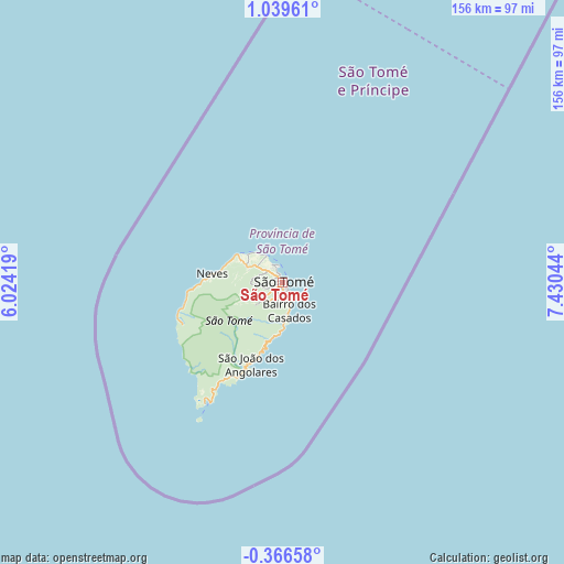 São Tomé on map
