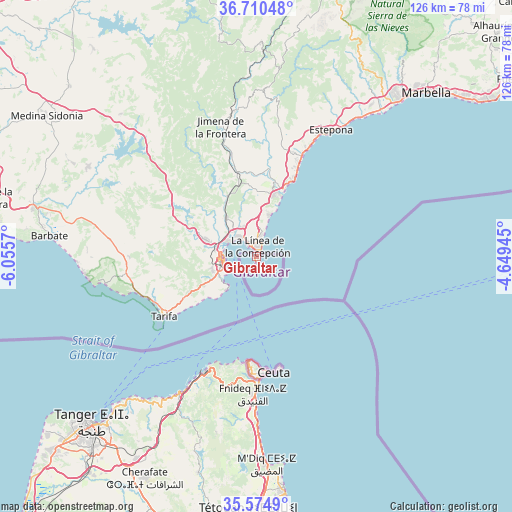 Gibraltar on map