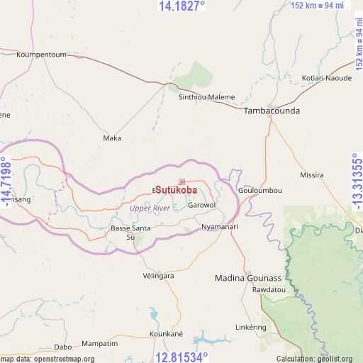 Sutukoba on map