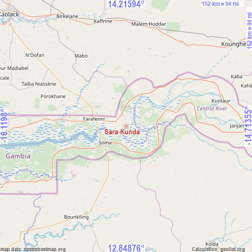 Sara Kunda on map
