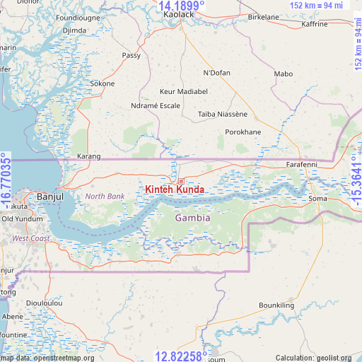 Kinteh Kunda on map