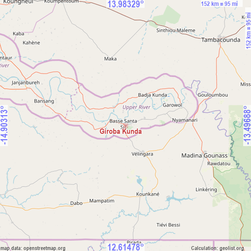 Giroba Kunda on map